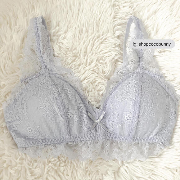 japanese brand lace purple bralette and briefs set - Picture 2 of 8